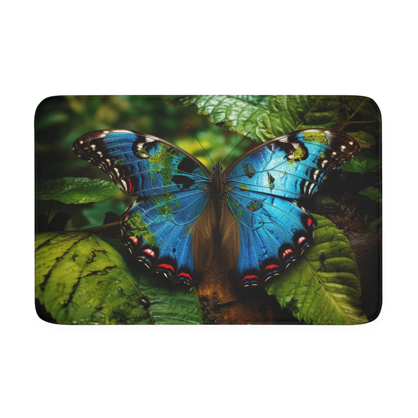 Memory Foam Bath Mat Jungle Butterfly 2