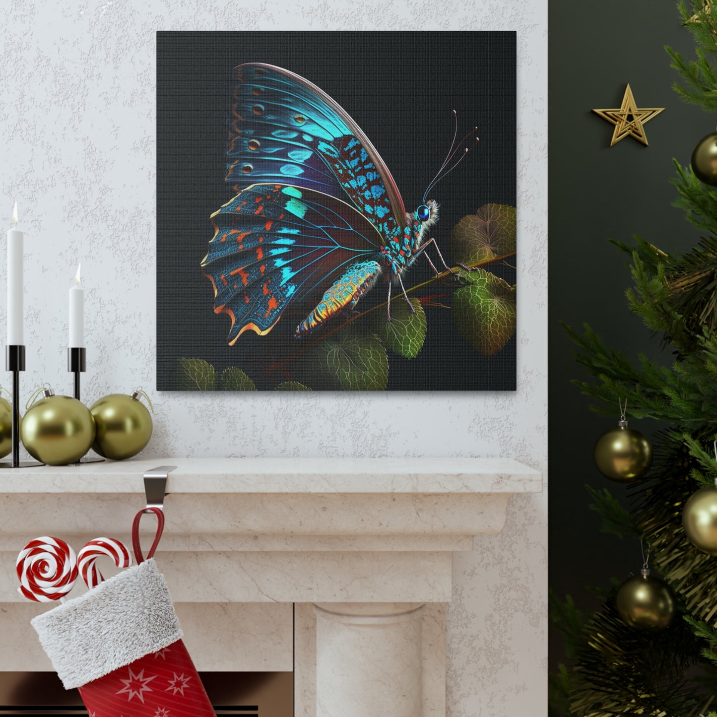 Canvas Gallery Wraps Hue Neon Butterfly 2