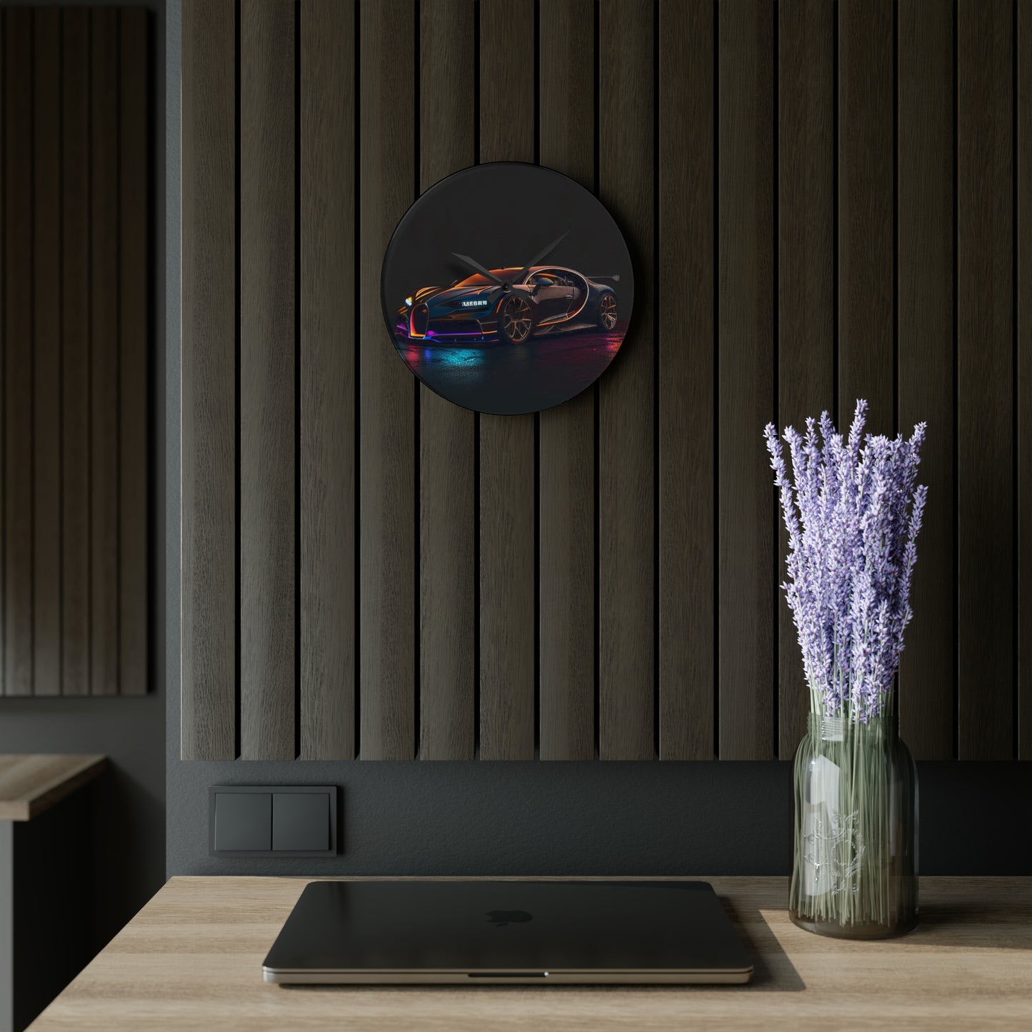 Acrylic Wall Clock Bugatti Chiron Super 4