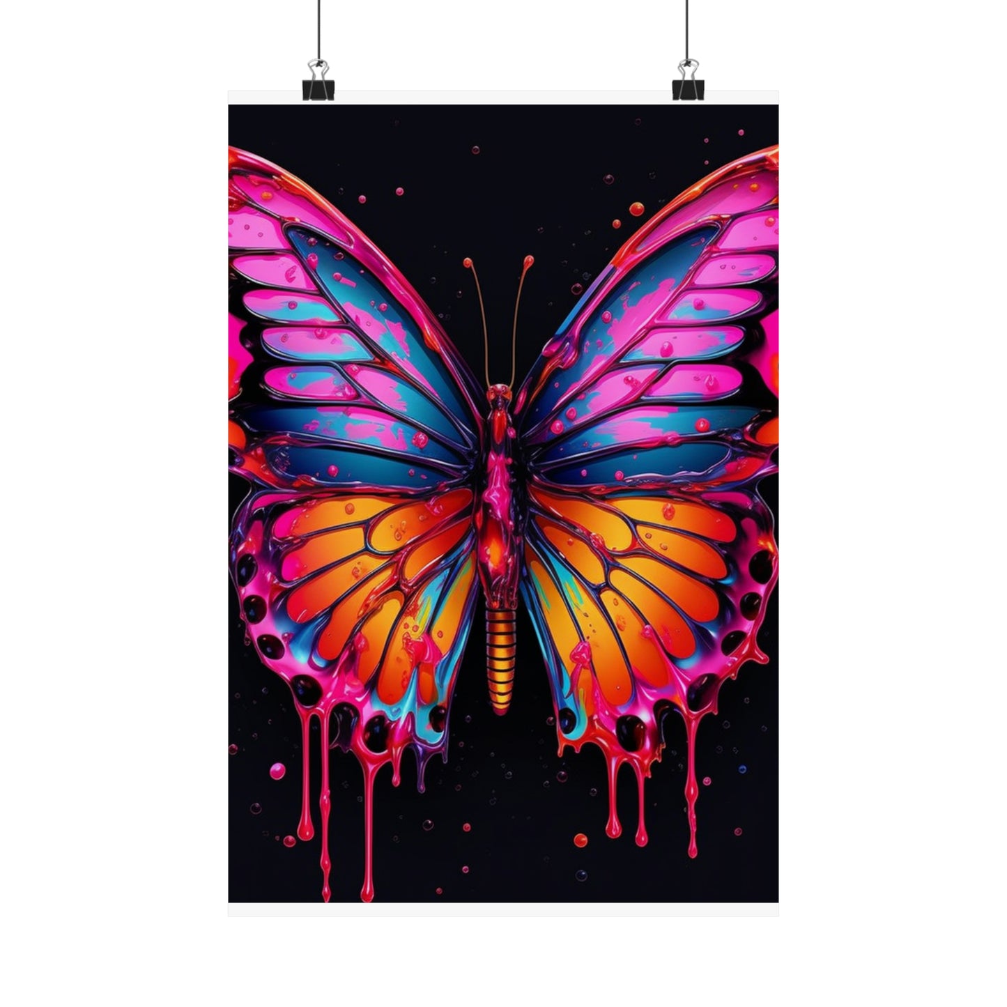 Premium Matte Vertical Posters Pink Butterfly Flair 1