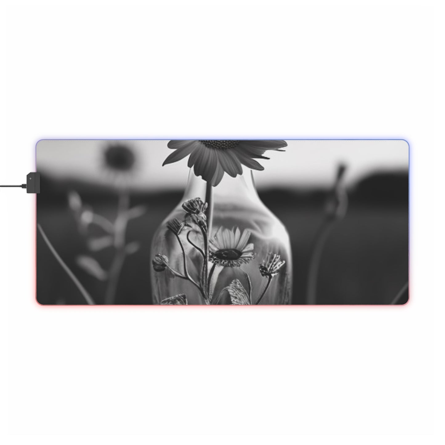 LED Gaming Mouse Pad Yellw Sunflower in a vase 2