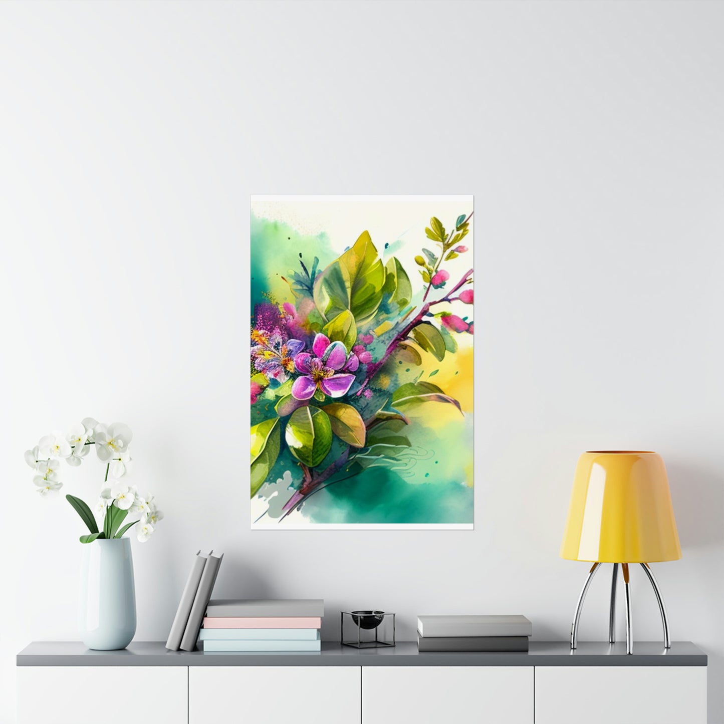 Premium Matte Vertical Posters Mother Nature Bright Spring Colors Realistic Watercolor 1