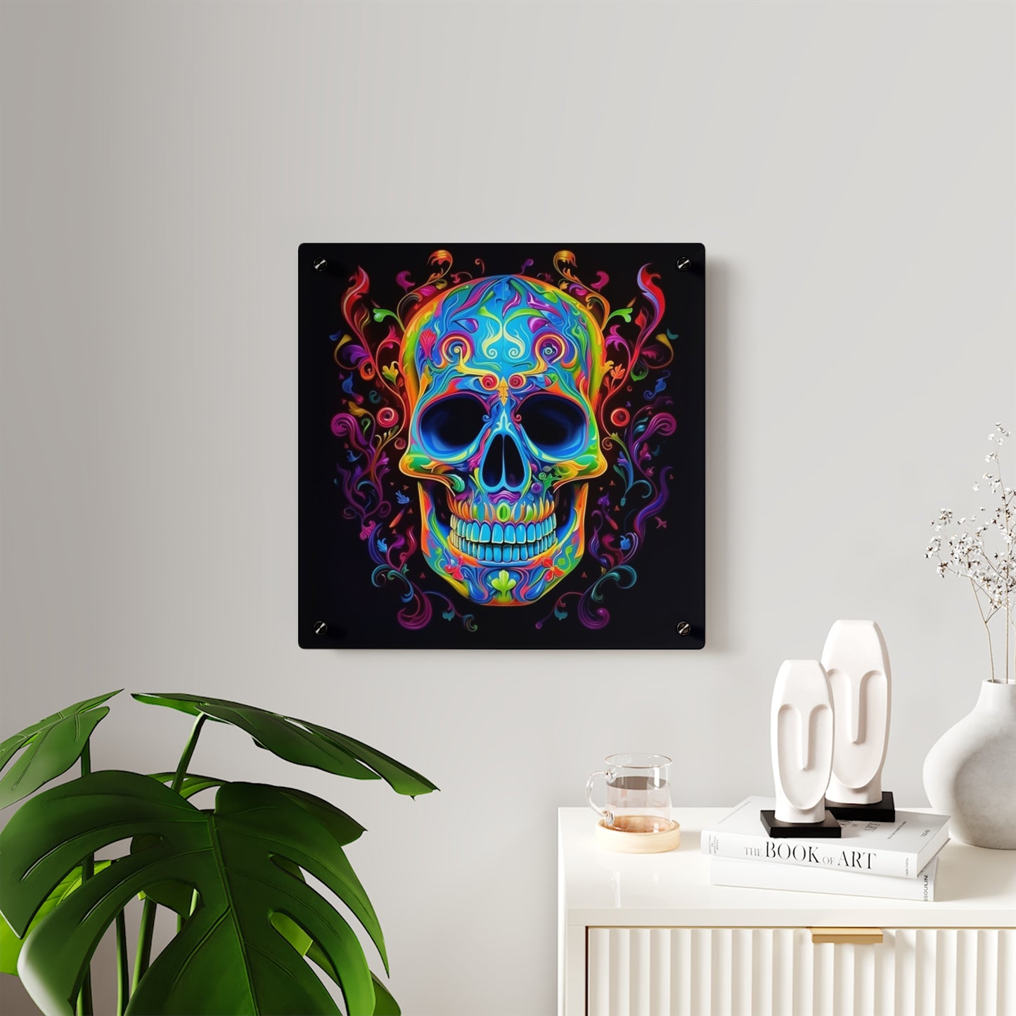 Acrylic Wall Art Panels Macro Skull Color 4