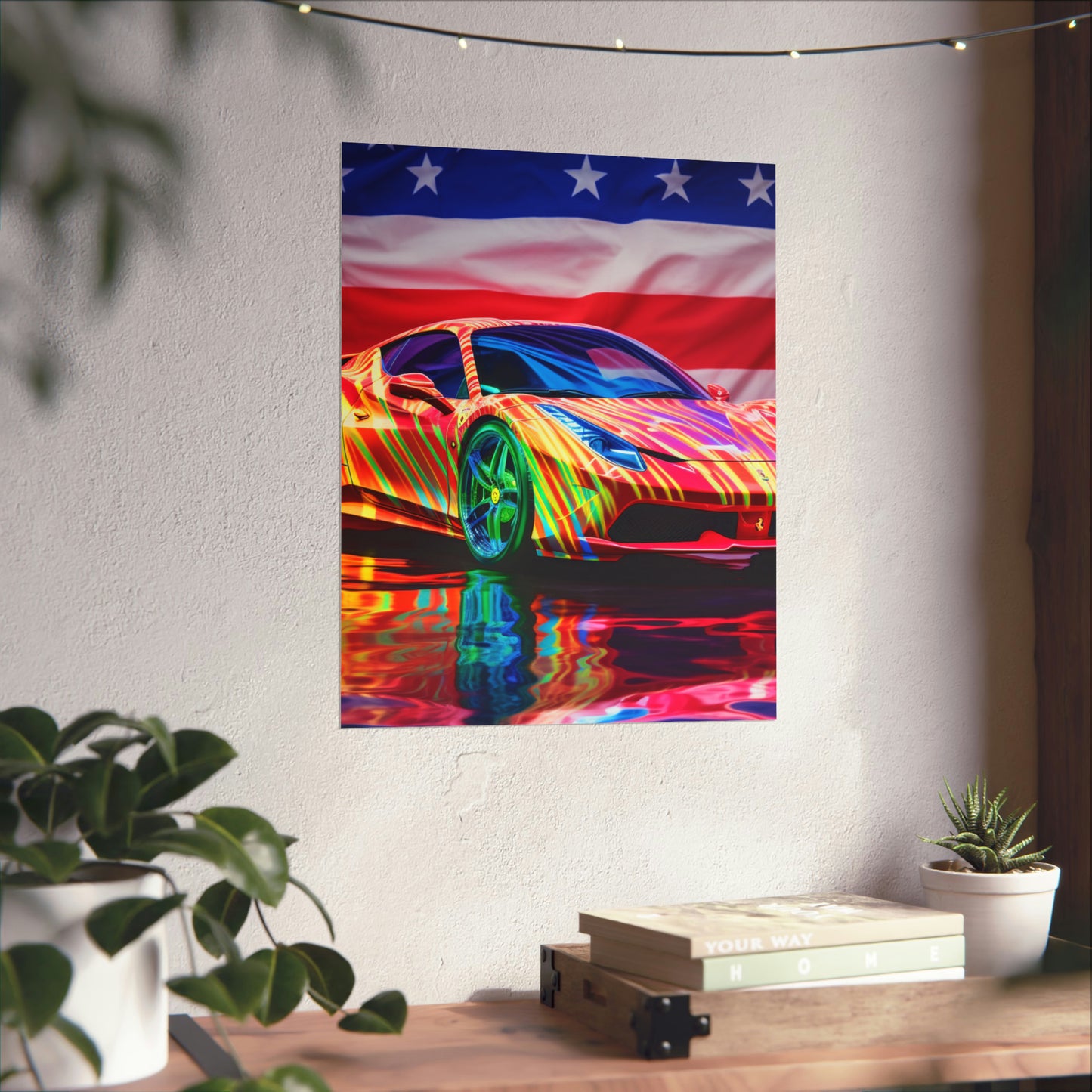 Premium Matte Vertical Posters Hyper Colorfull Ferrari 4