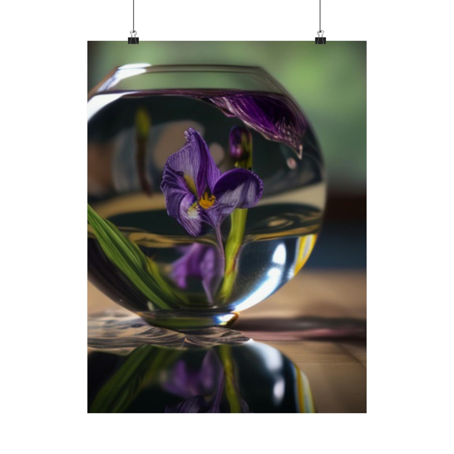 Premium Matte Vertical Posters Purple Iris in a vase 1