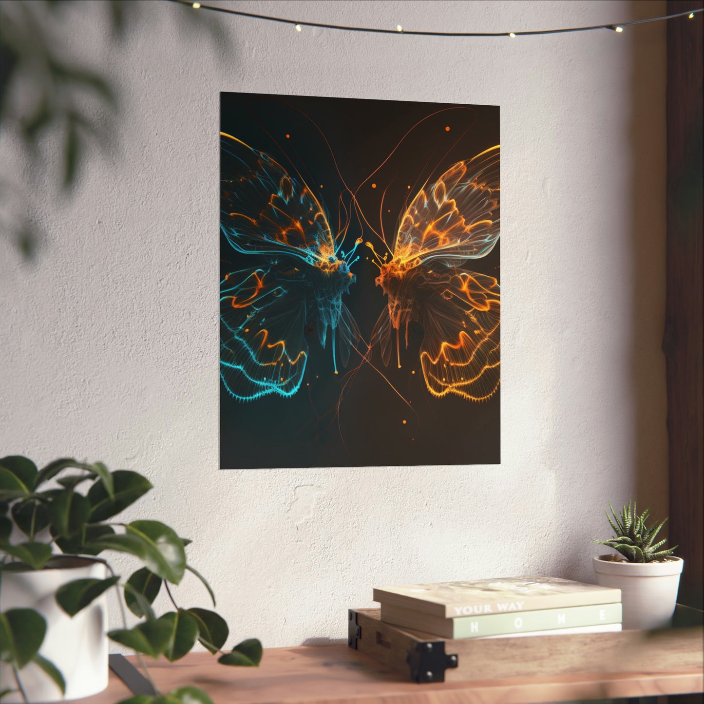 Premium Matte Vertical Posters Neon Glo Butterfly 1