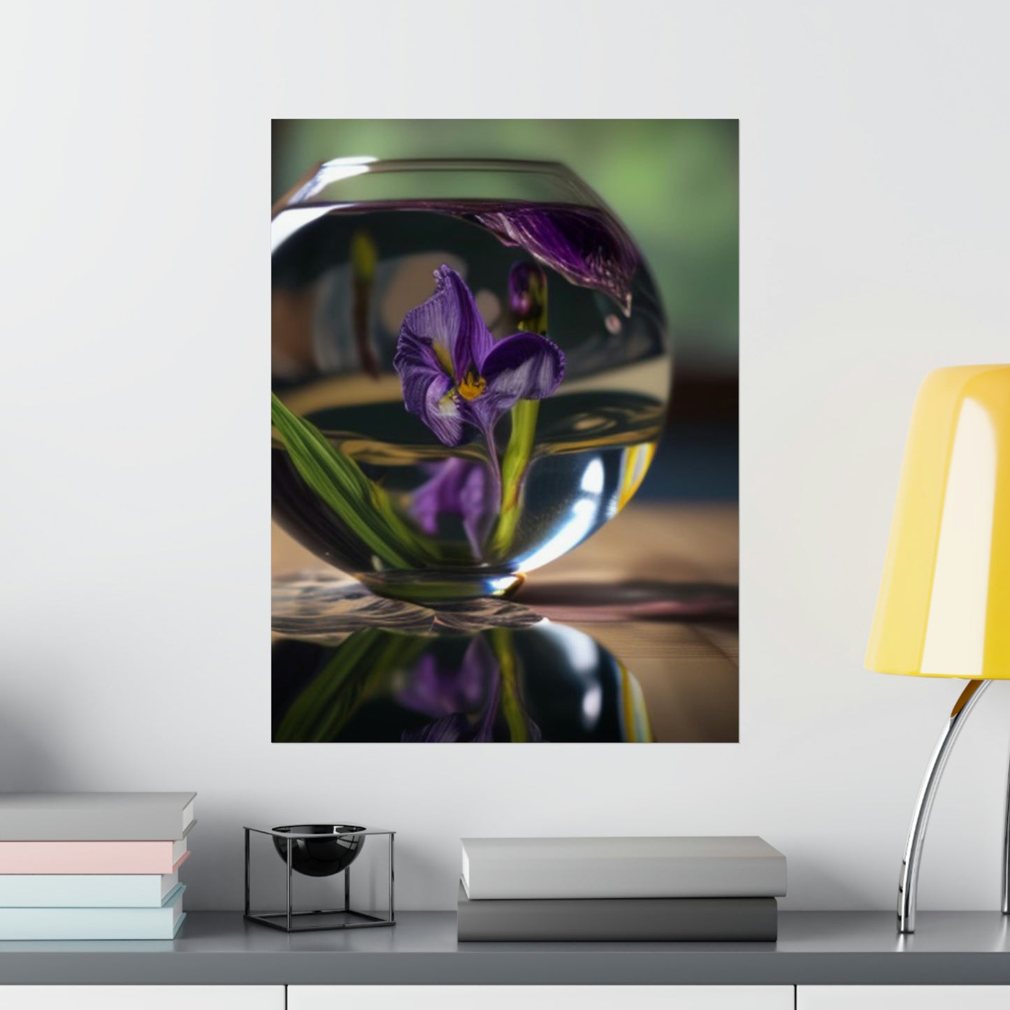 Premium Matte Vertical Posters Purple Iris in a vase 1