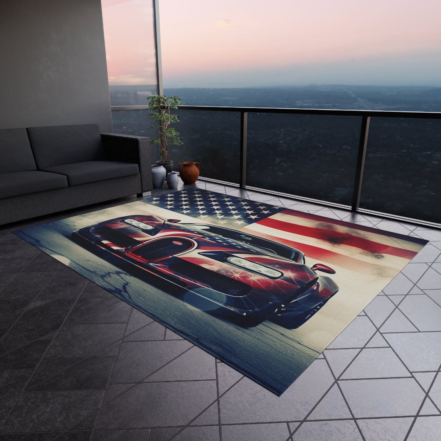 Outdoor Rug  Abstract American Flag Background Bugatti 1