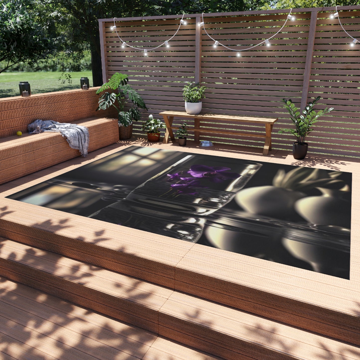 Outdoor Rug  Purple Orchid Glass vase 4