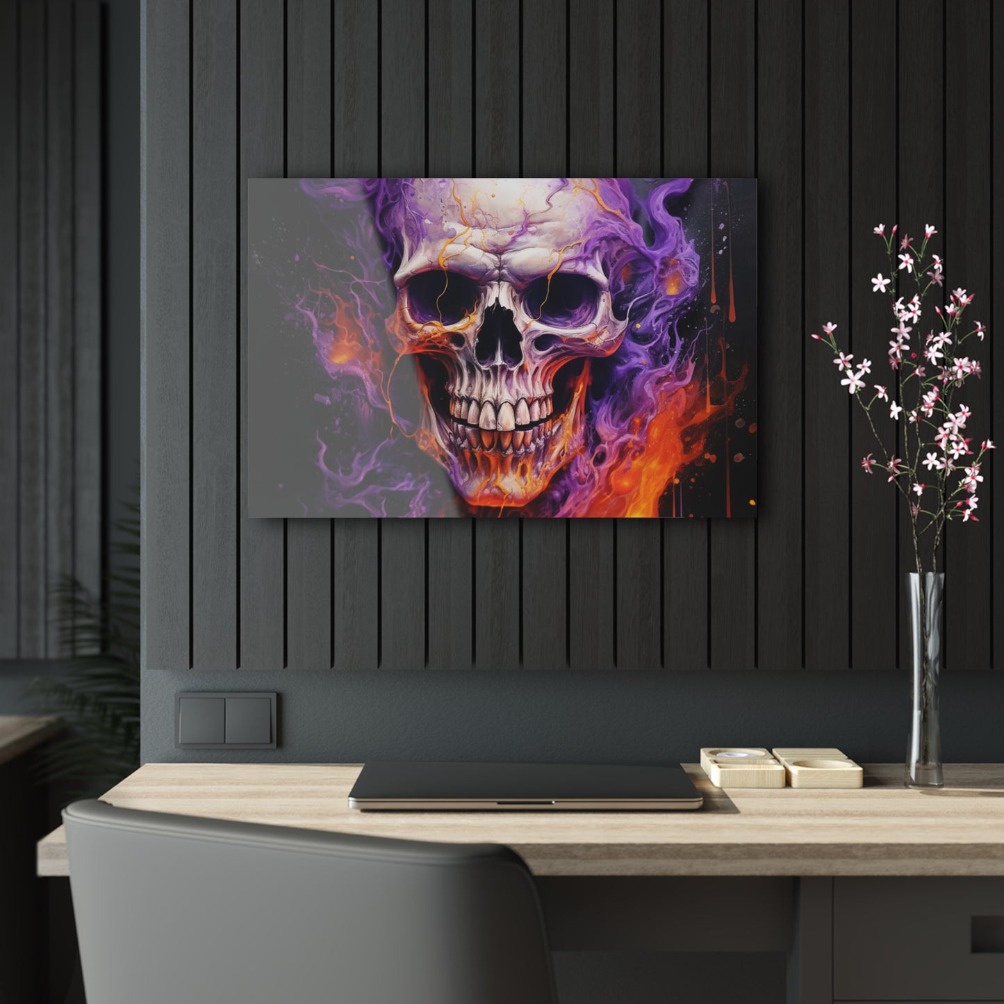 Acrylic Prints Skull Flames 2