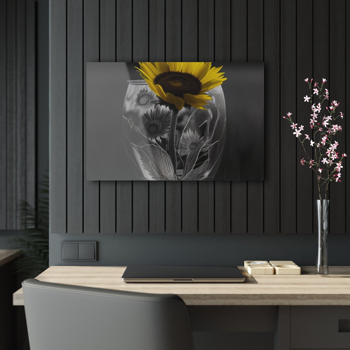 Acrylic Prints Yellw Sunflower in a vase 1