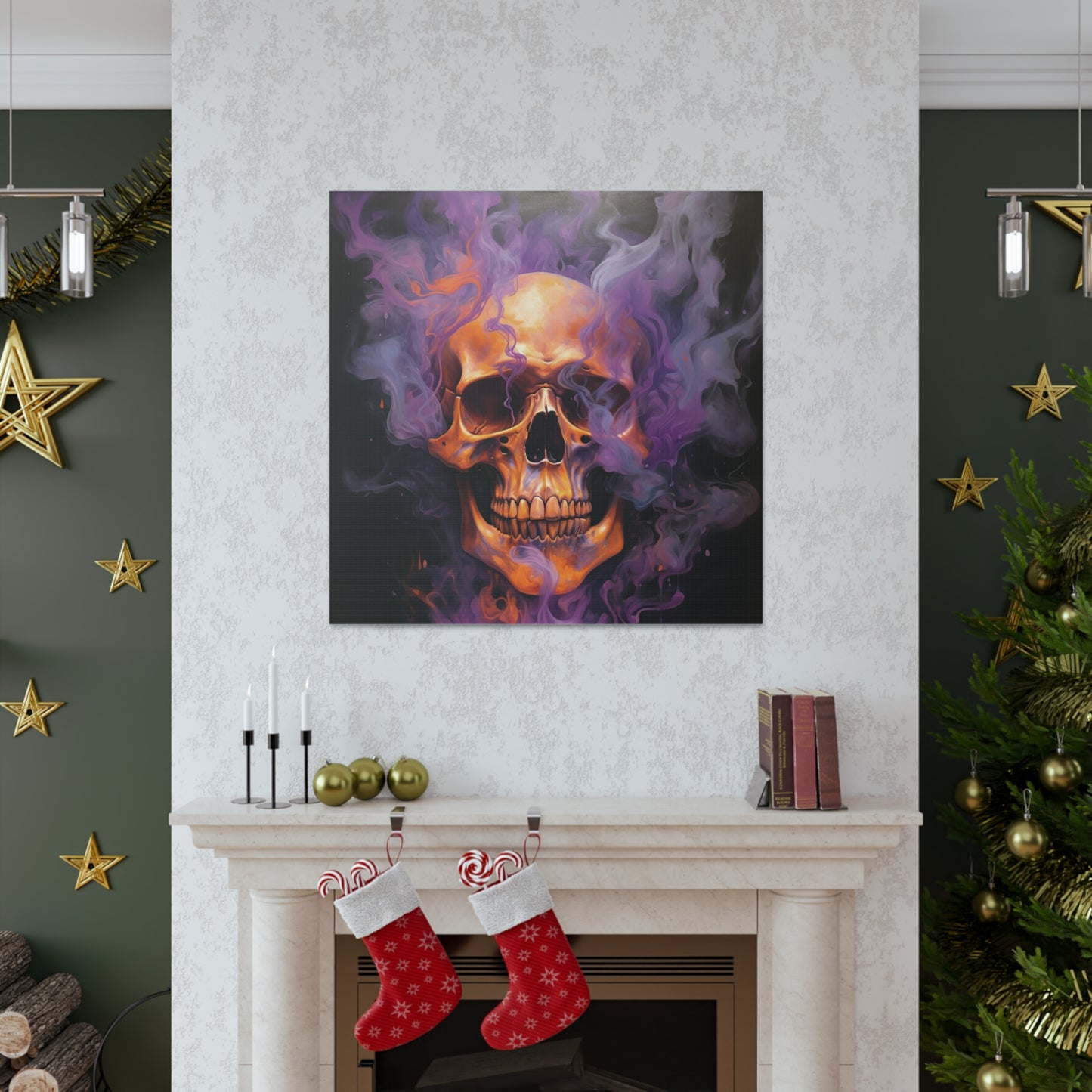 Canvas Gallery Wraps Skull Flames 4