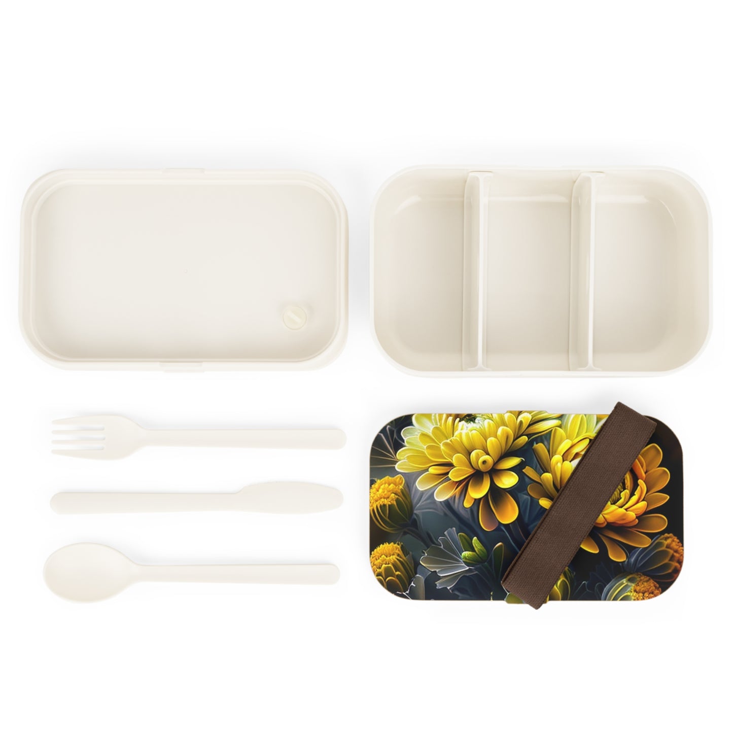 Bento Lunch Box Yellow Hermosas Flores Amarillas 4