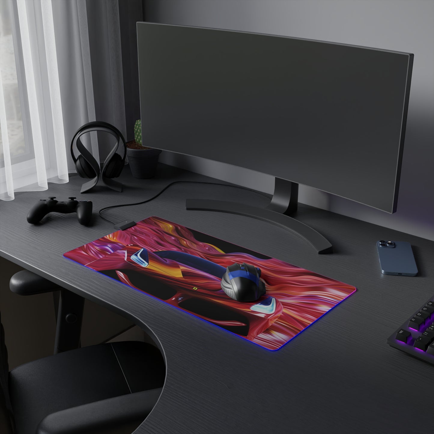 LED Gaming Mouse Pad Ferrari Water Fusion 3