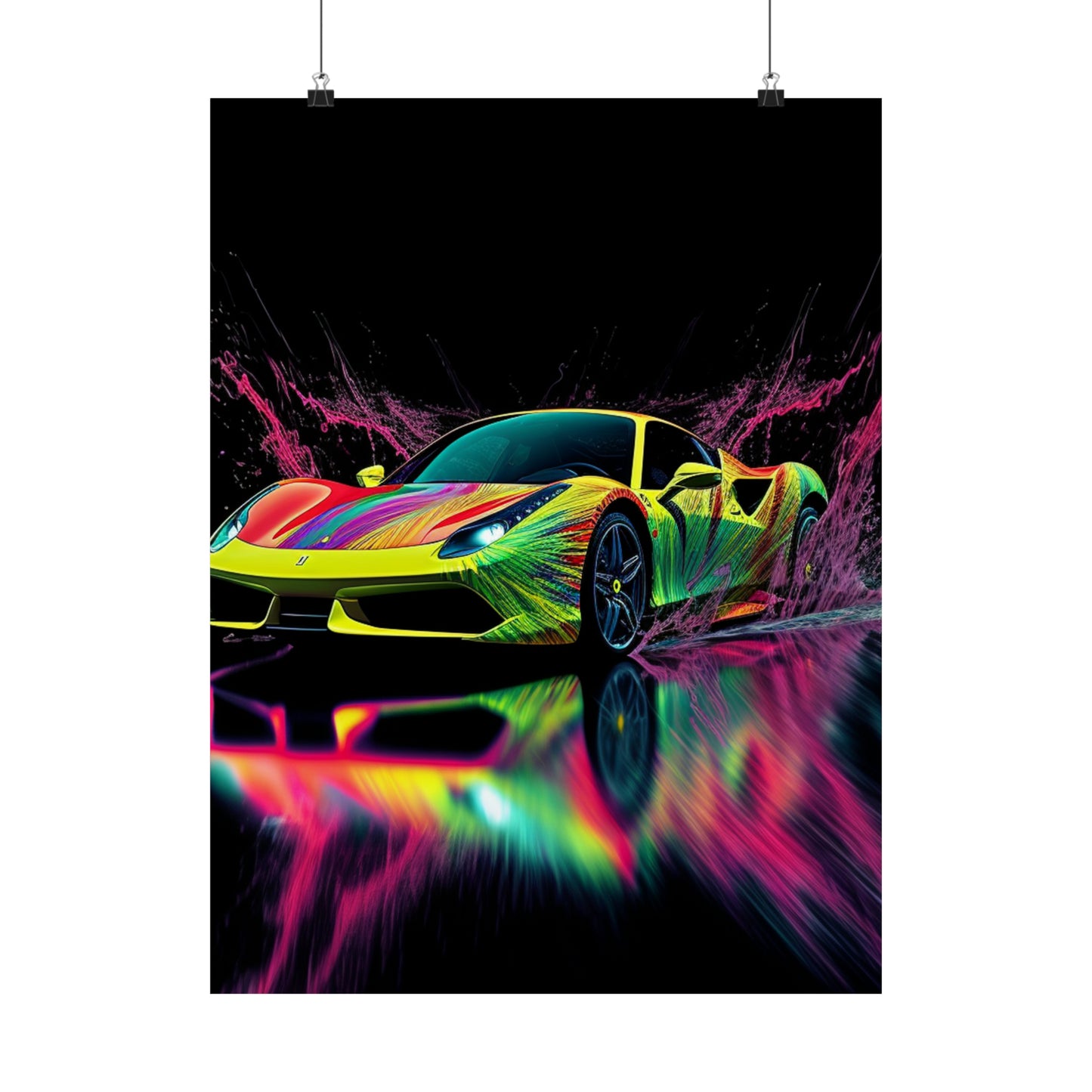 Premium Matte Vertical Posters Ferrari Fusion Water 2