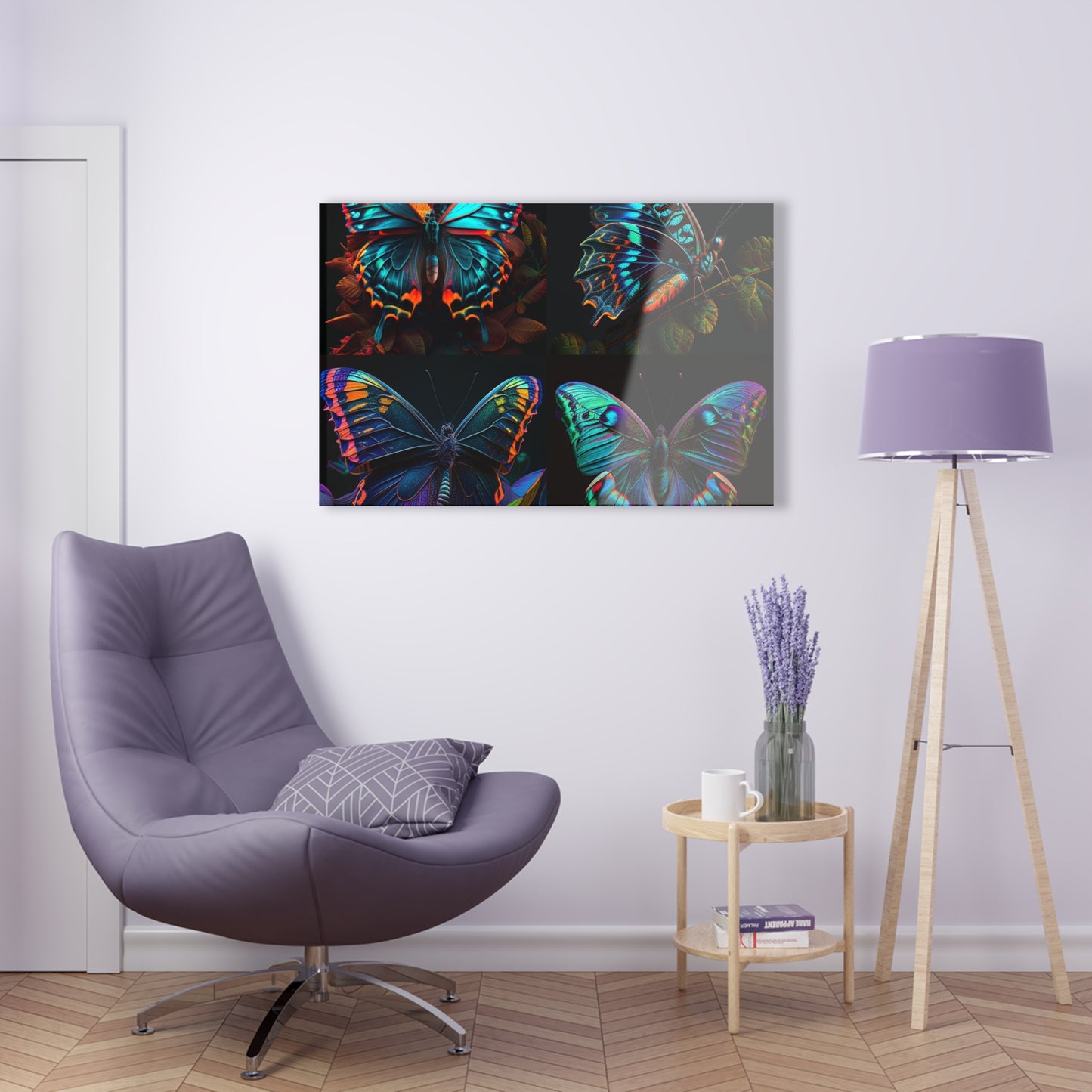 Acrylic Prints Hue Neon Butterfly 5