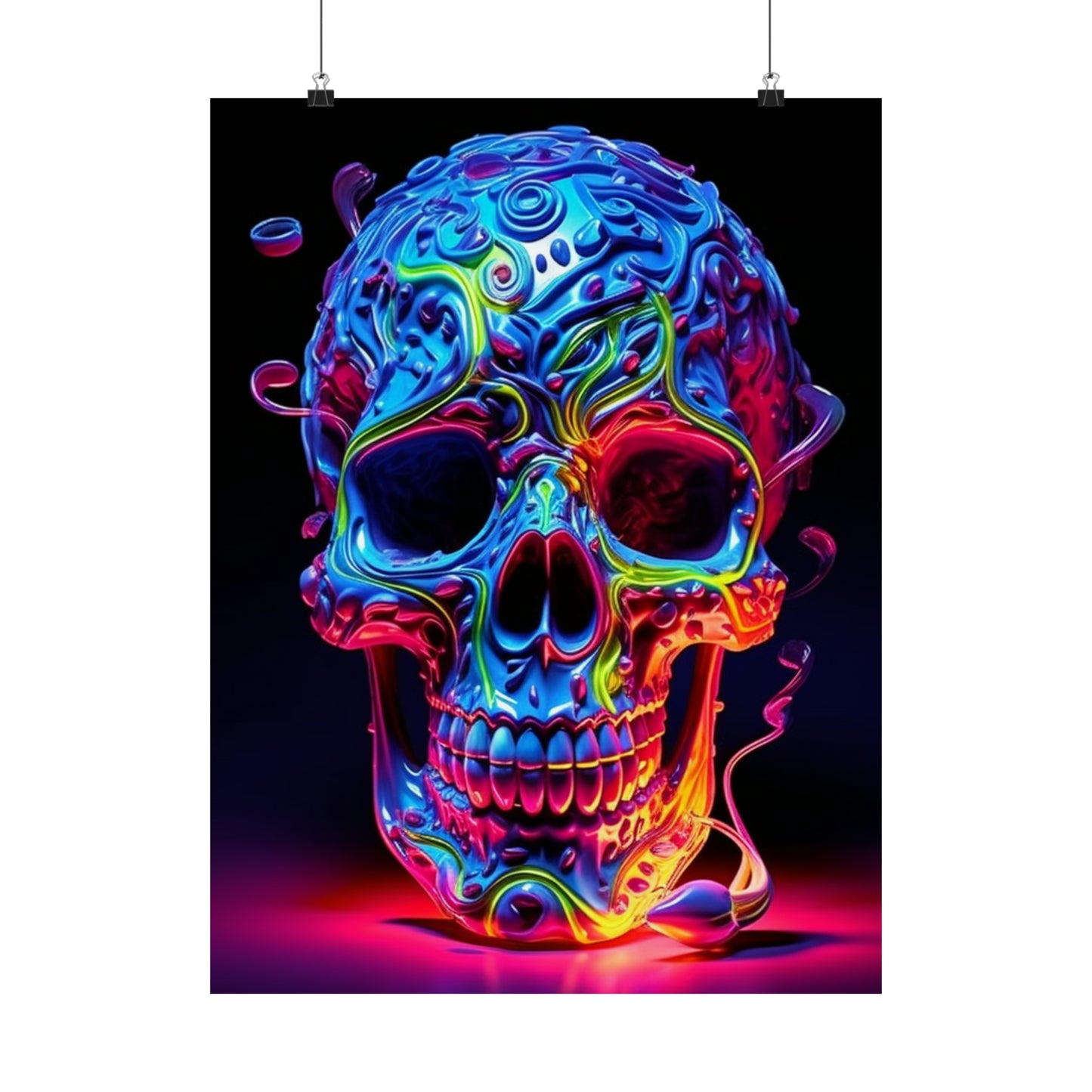 Premium Matte Vertical Posters Macro Skull Color 3