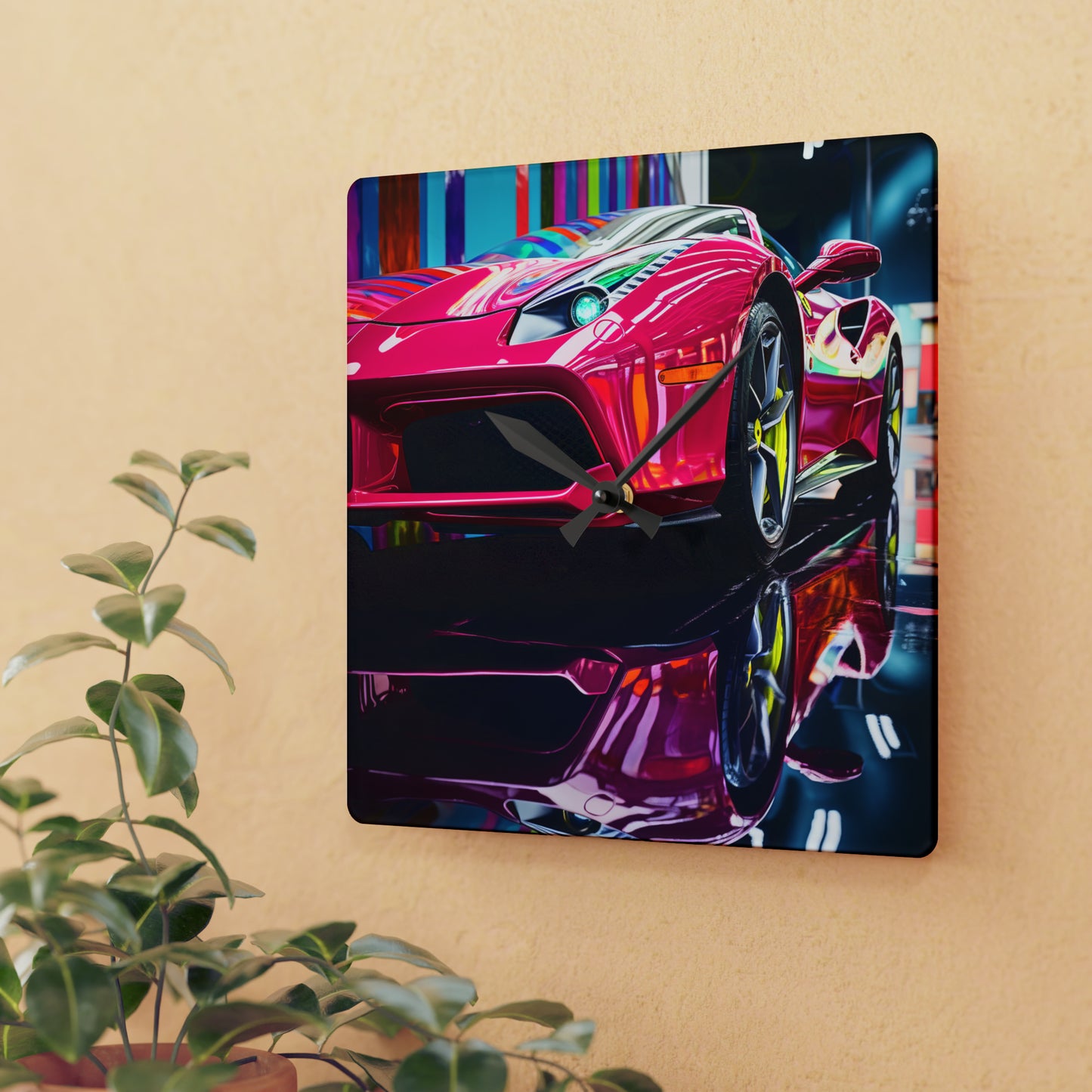 Acrylic Wall Clock Ferrari Flair Macro 2