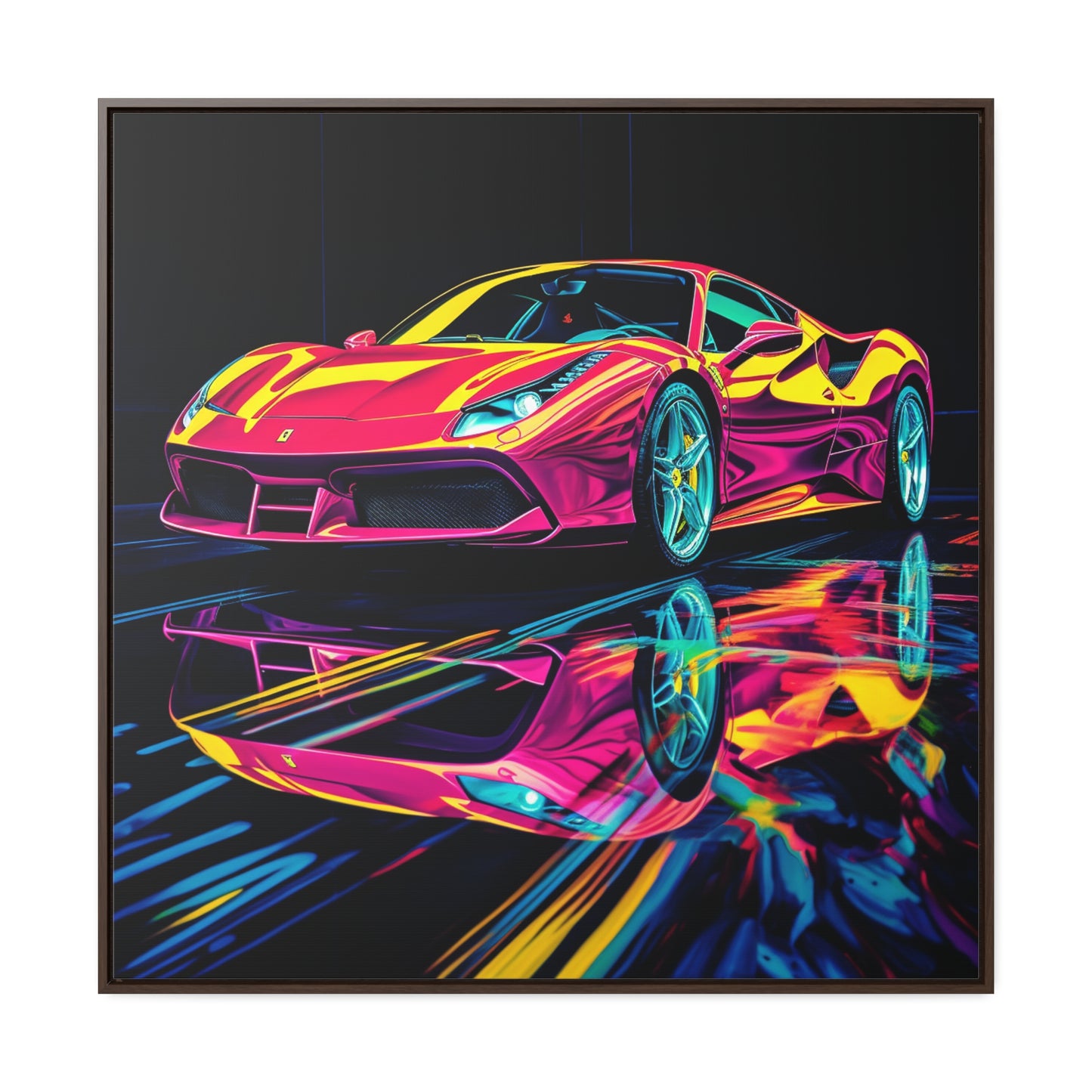 Gallery Canvas Wraps, Square Frame Pink Ferrari Macro 1