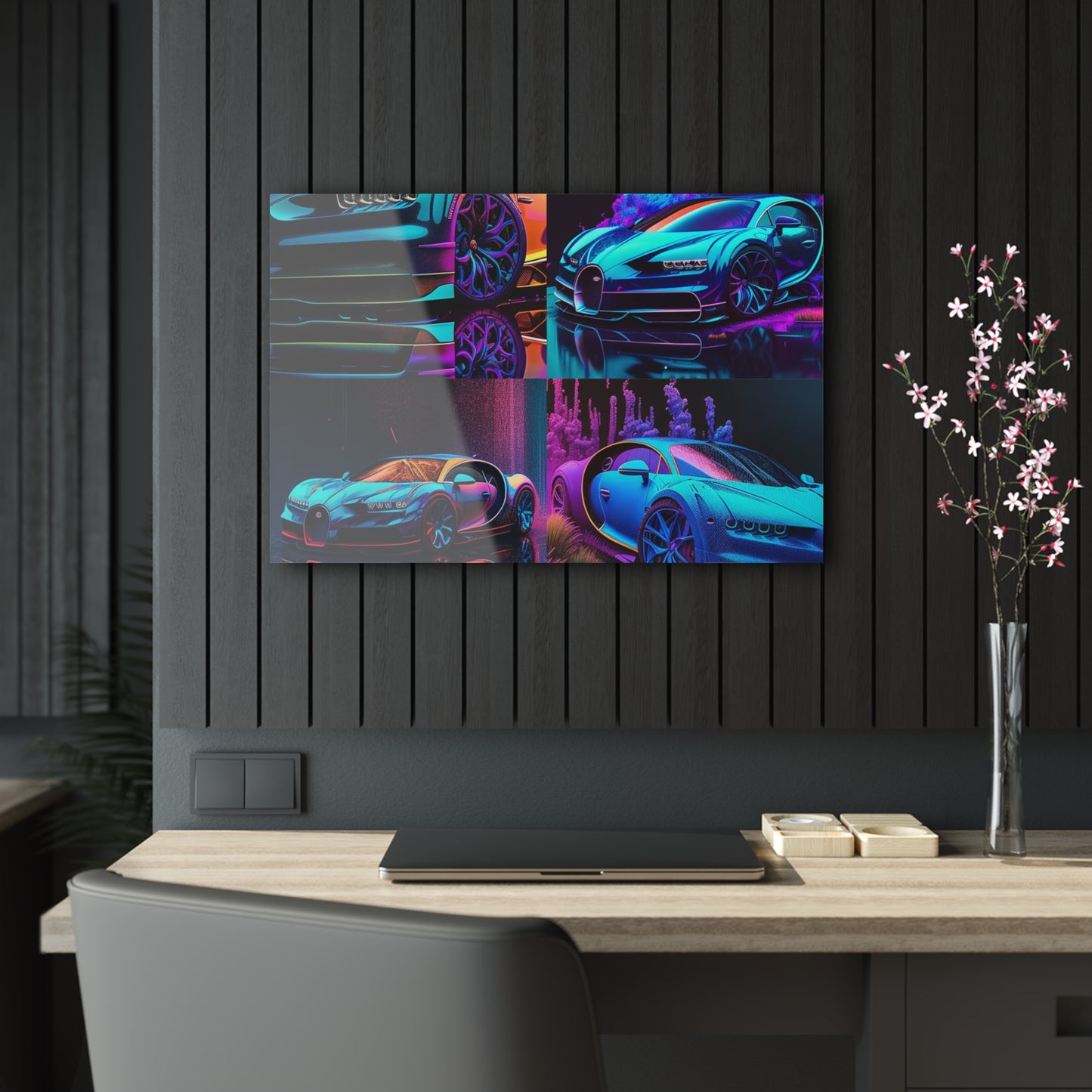 Acrylic Prints Bugatti Neon Chiron 5