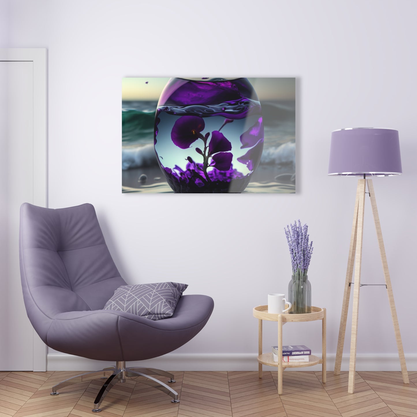 Acrylic Prints Purple Sweet pea in a vase 4