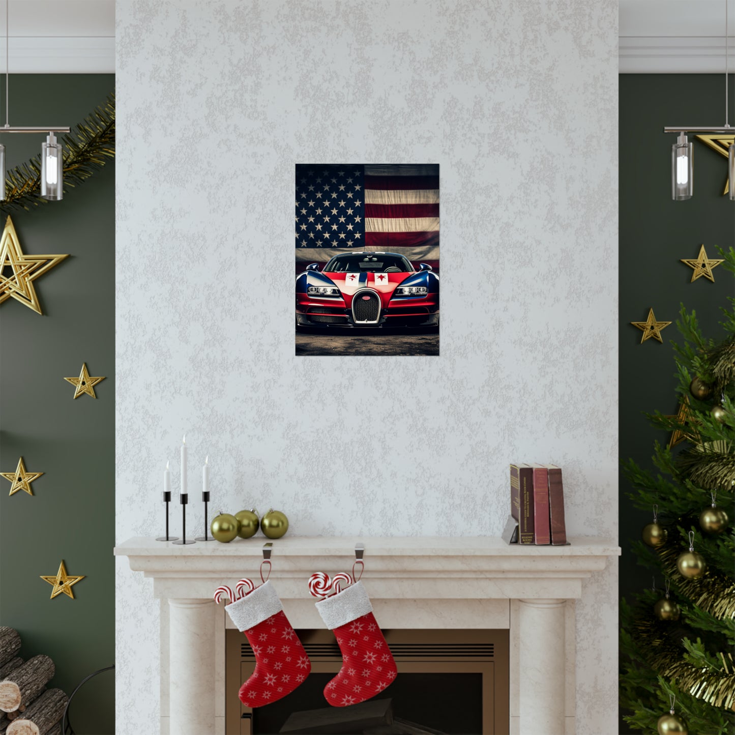 Premium Matte Vertical Posters Bugatti American Flag 3