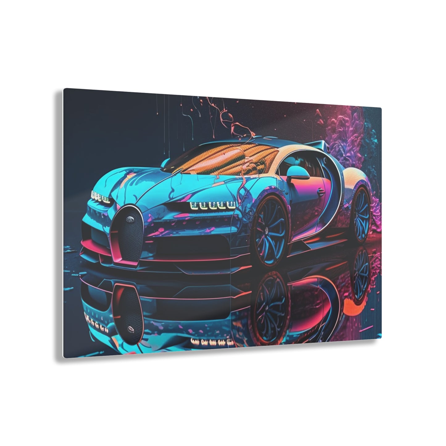 Acrylic Prints Bugatti Neon Chiron 4