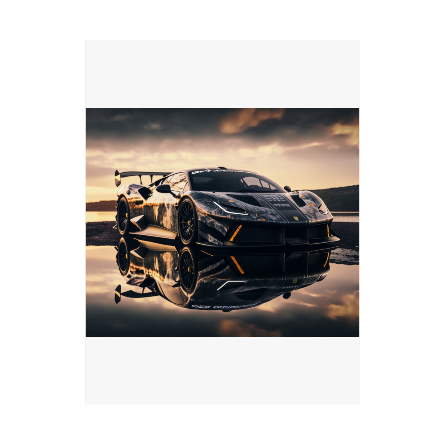 Premium Matte Vertical Posters Ferrari Lake 2