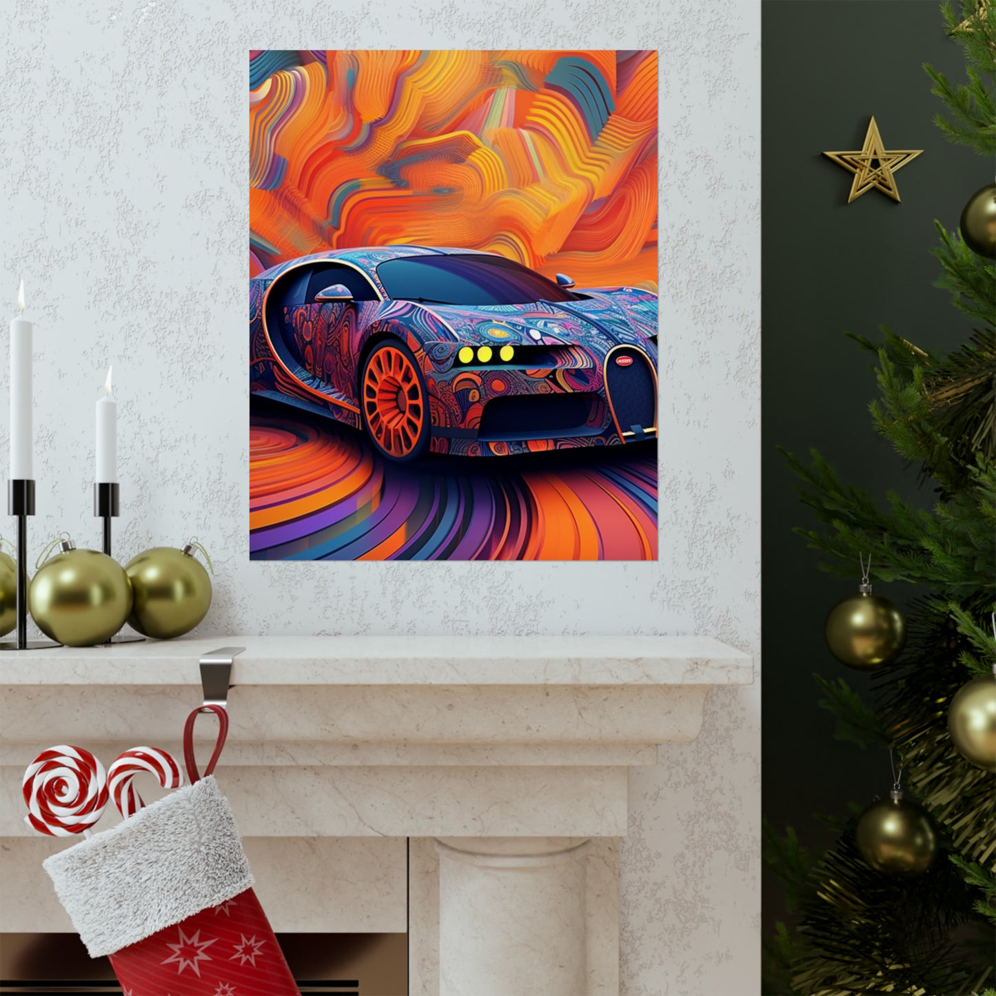 Premium Matte Vertical Posters Bugatti Abstract Concept 4