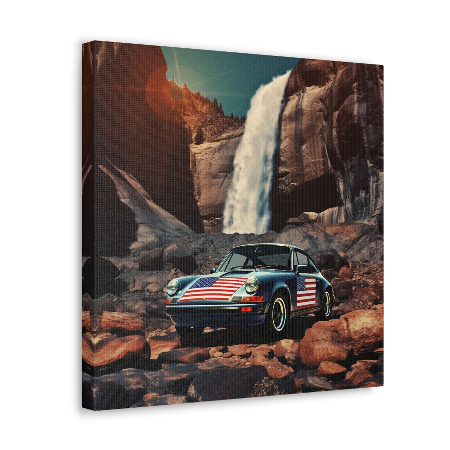 Canvas Gallery Wraps American Flag Porsche Abstract 2