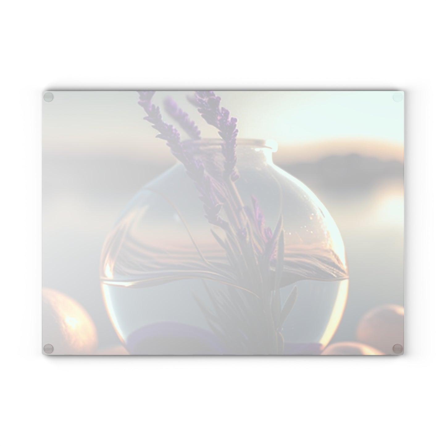 Glass Cutting Board Lavender in a vase 3