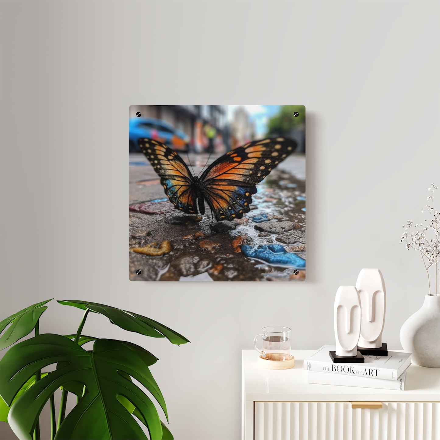 Acrylic Wall Art Panels Water Butterfly Street 4