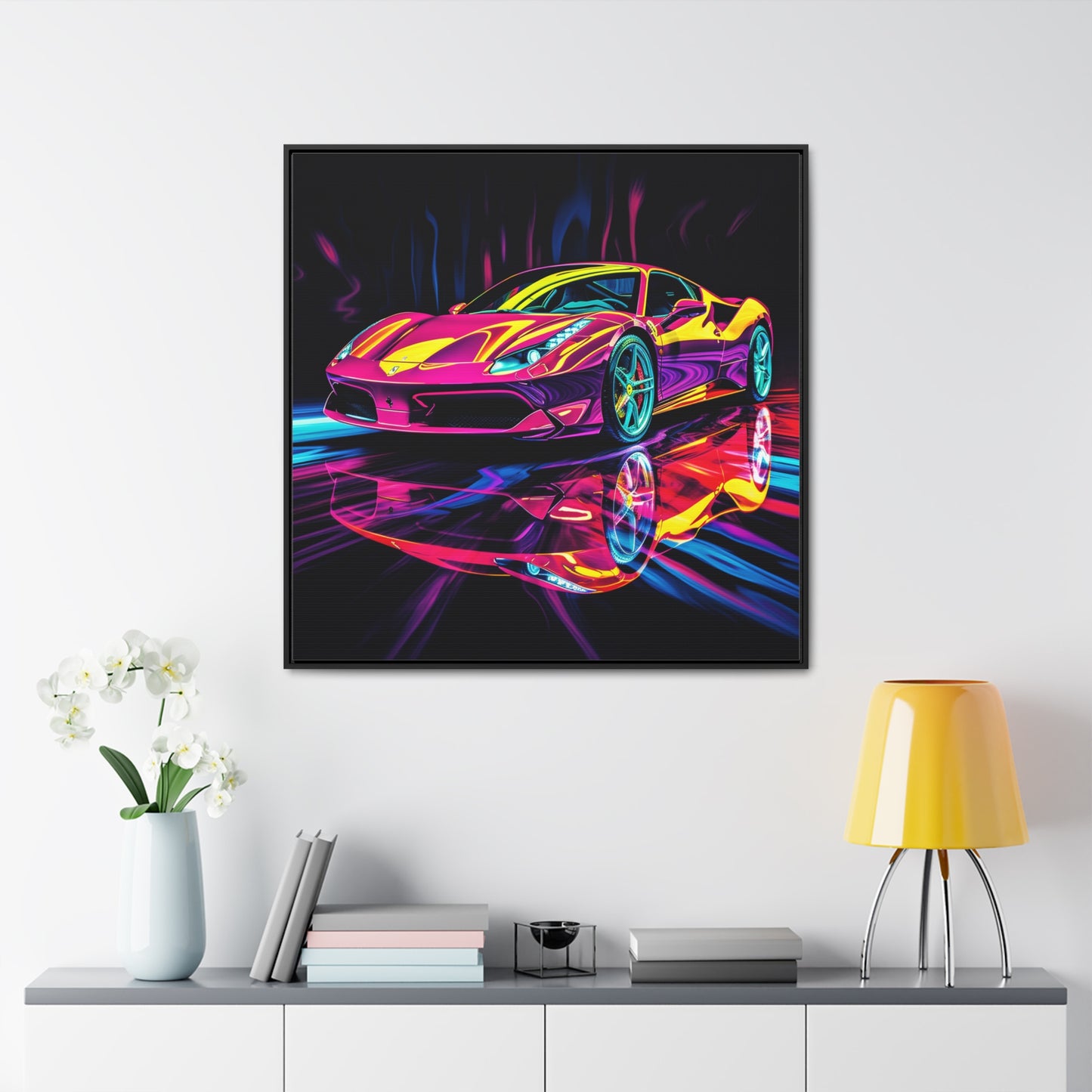 Gallery Canvas Wraps, Square Frame Pink Ferrari Macro 2