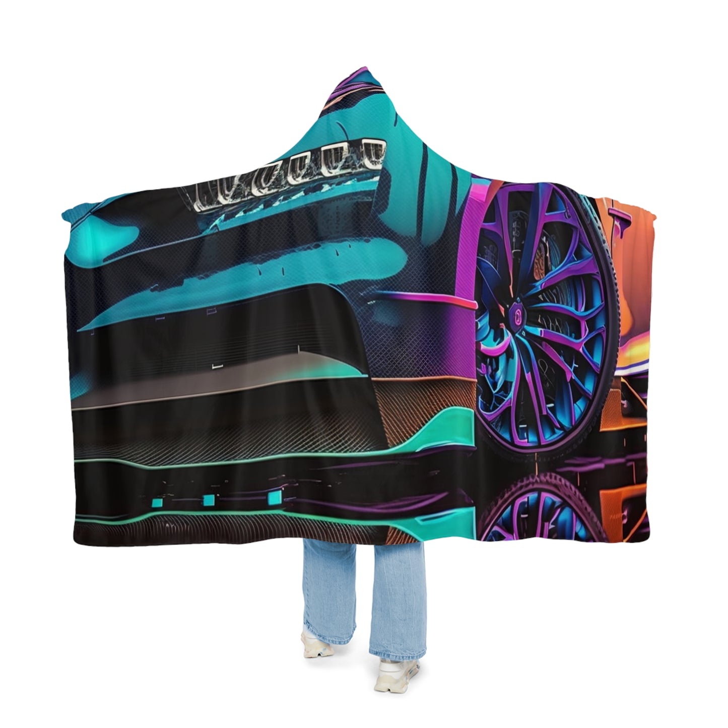 Snuggle Hooded Blanket Bugatti Neon Chiron 1