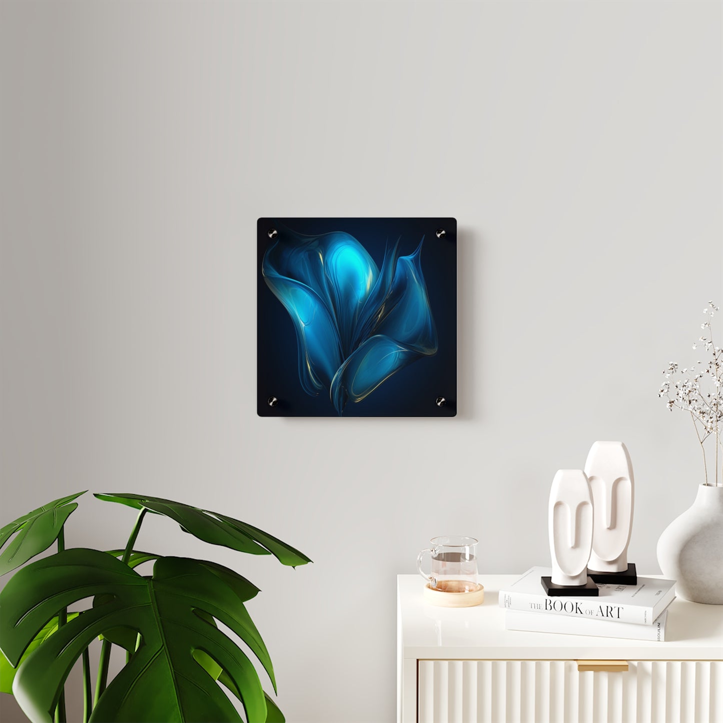 Acrylic Wall Art Panels Abstract Blue Tulip 2