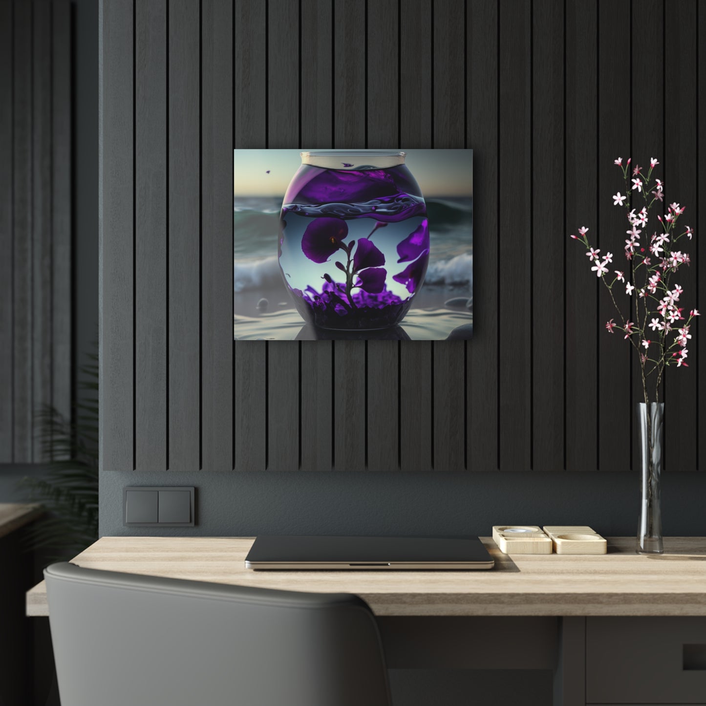 Acrylic Prints Purple Sweet pea in a vase 4