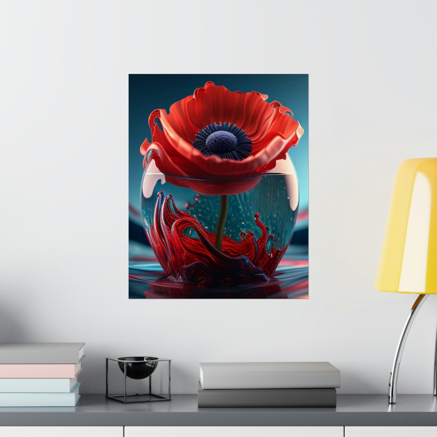 Premium Matte Vertical Posters Red Anemone in a Vase 2