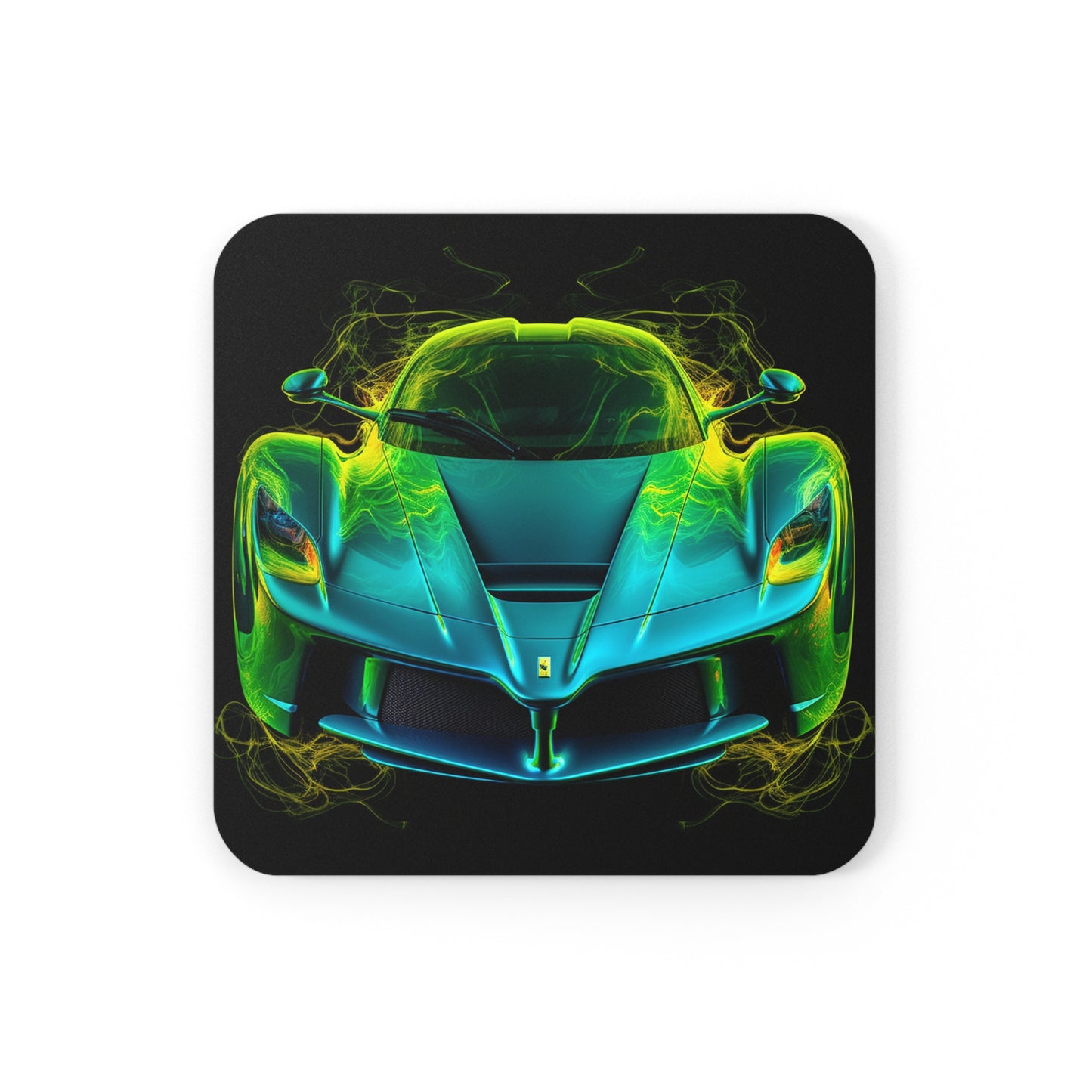 Corkwood Coaster Set Ferrari Neon 2