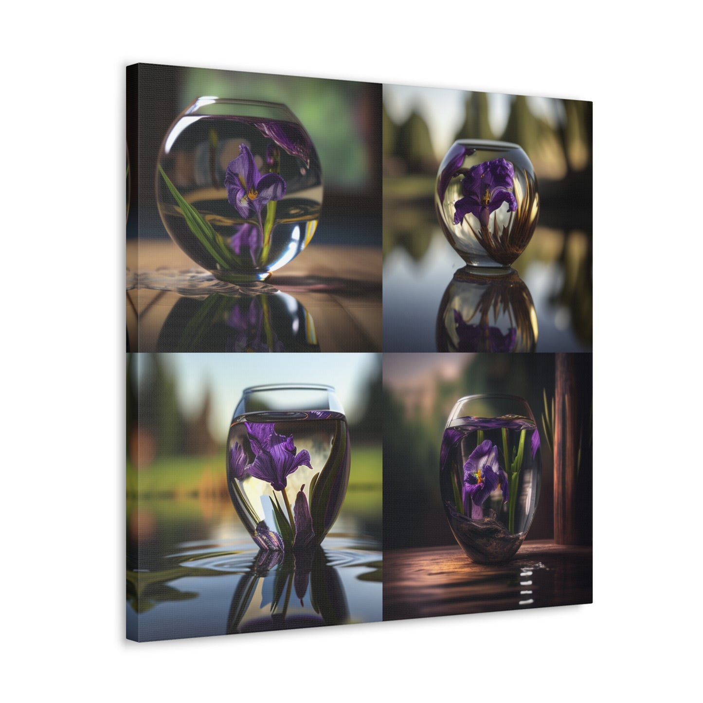 Canvas Gallery Wraps Purple Iris in a vase 5