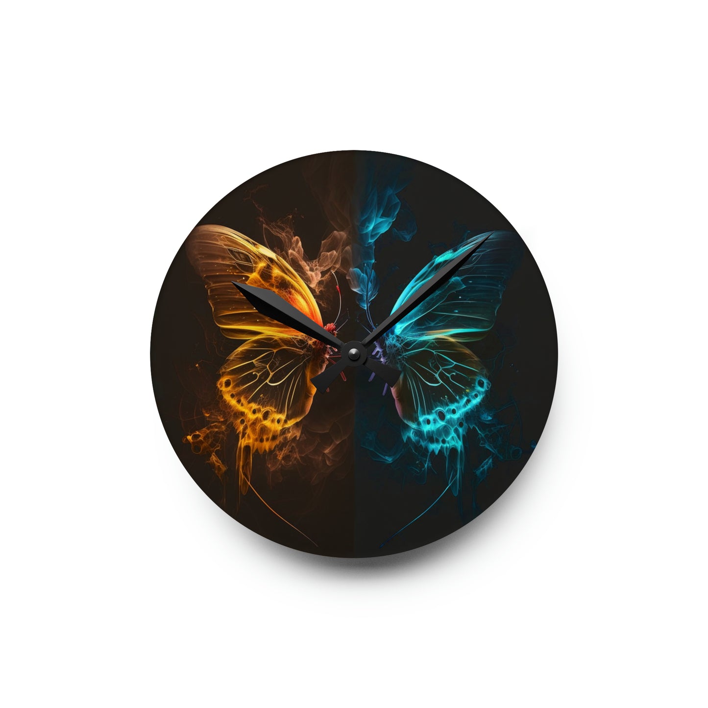 Acrylic Wall Clock Kiss Neon Butterfly 8