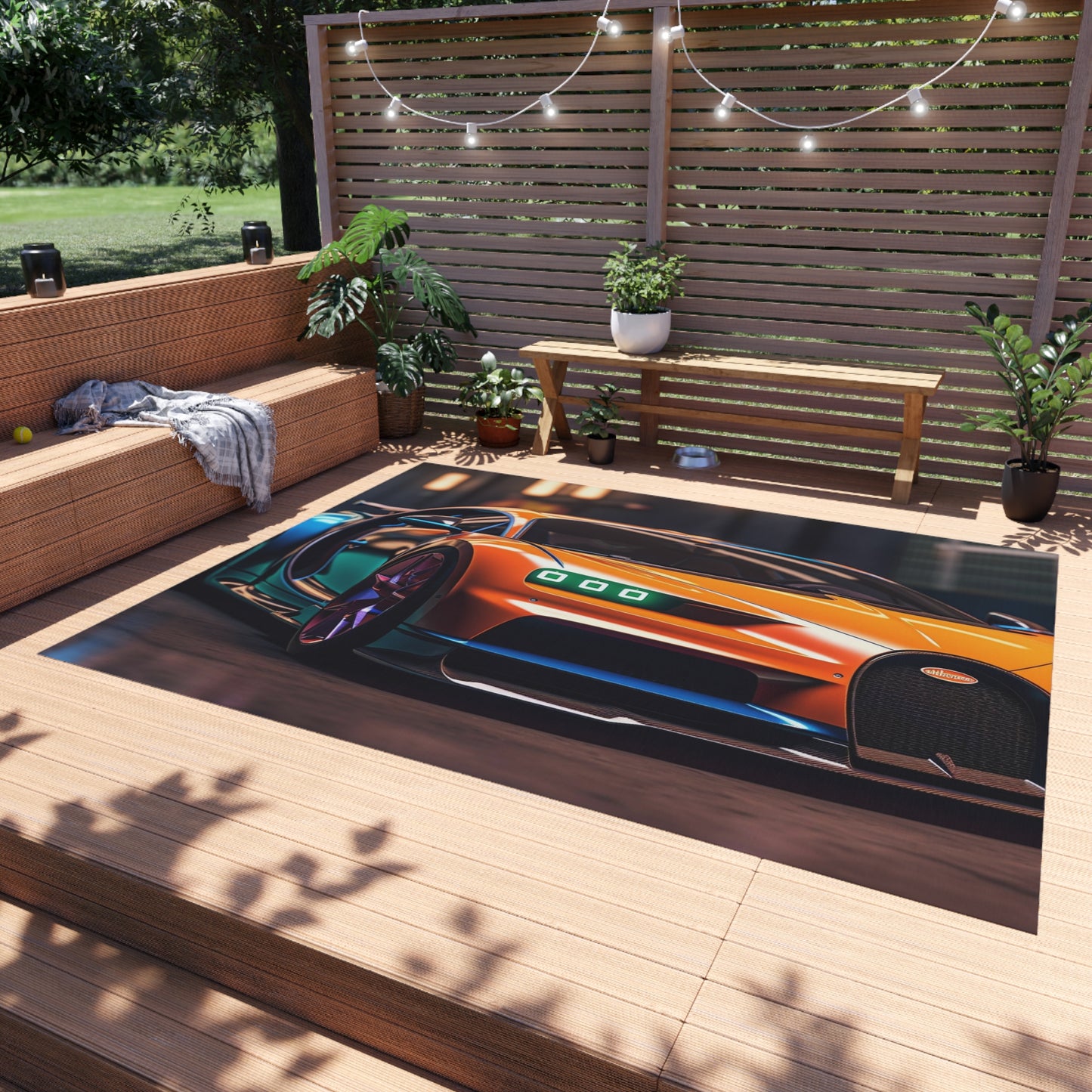 Outdoor Rug  Hyper Bugatti Neon Chiron 1