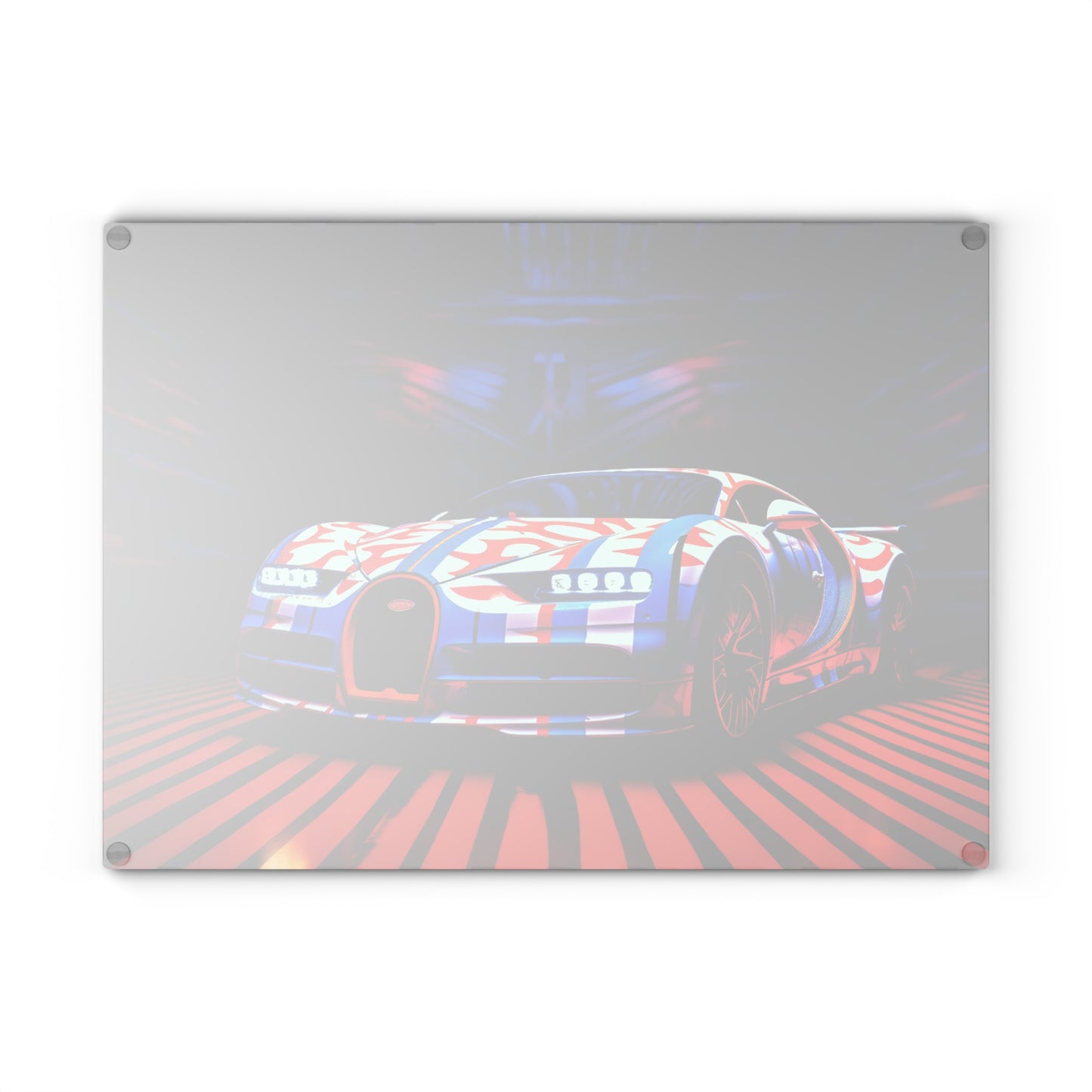 Glass Cutting Board Macro Bugatti American Flag 1