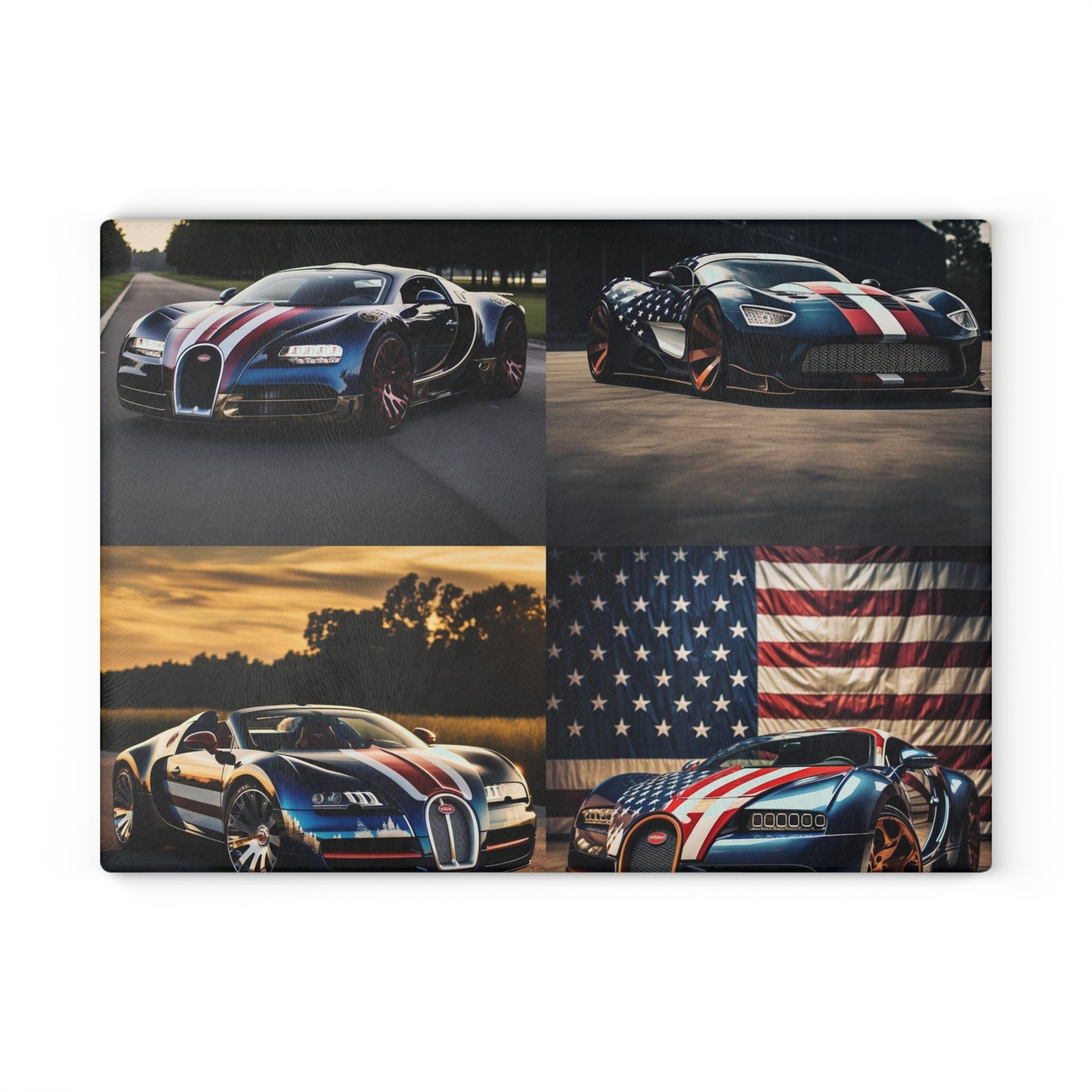 Glass Cutting Board Bugatti Flag American 5