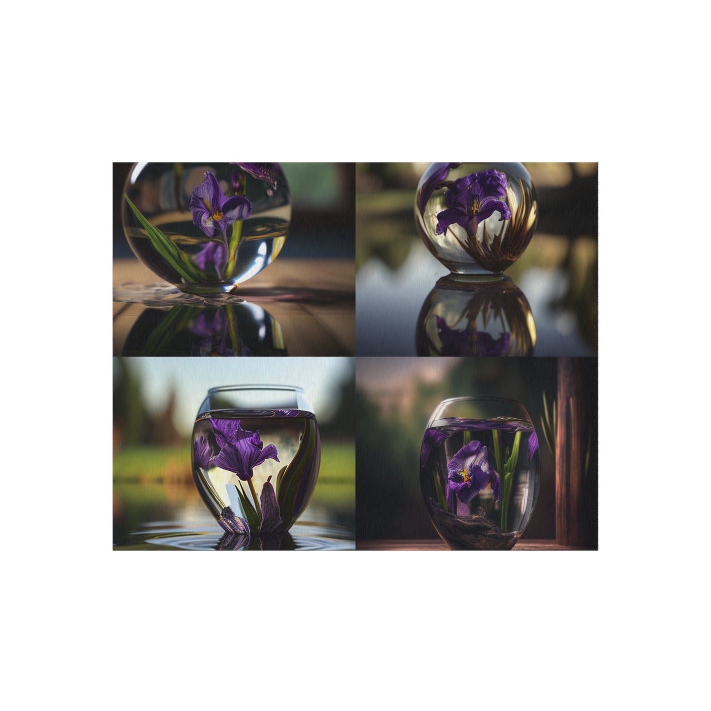 Outdoor Rug  Purple Iris in a vase 5