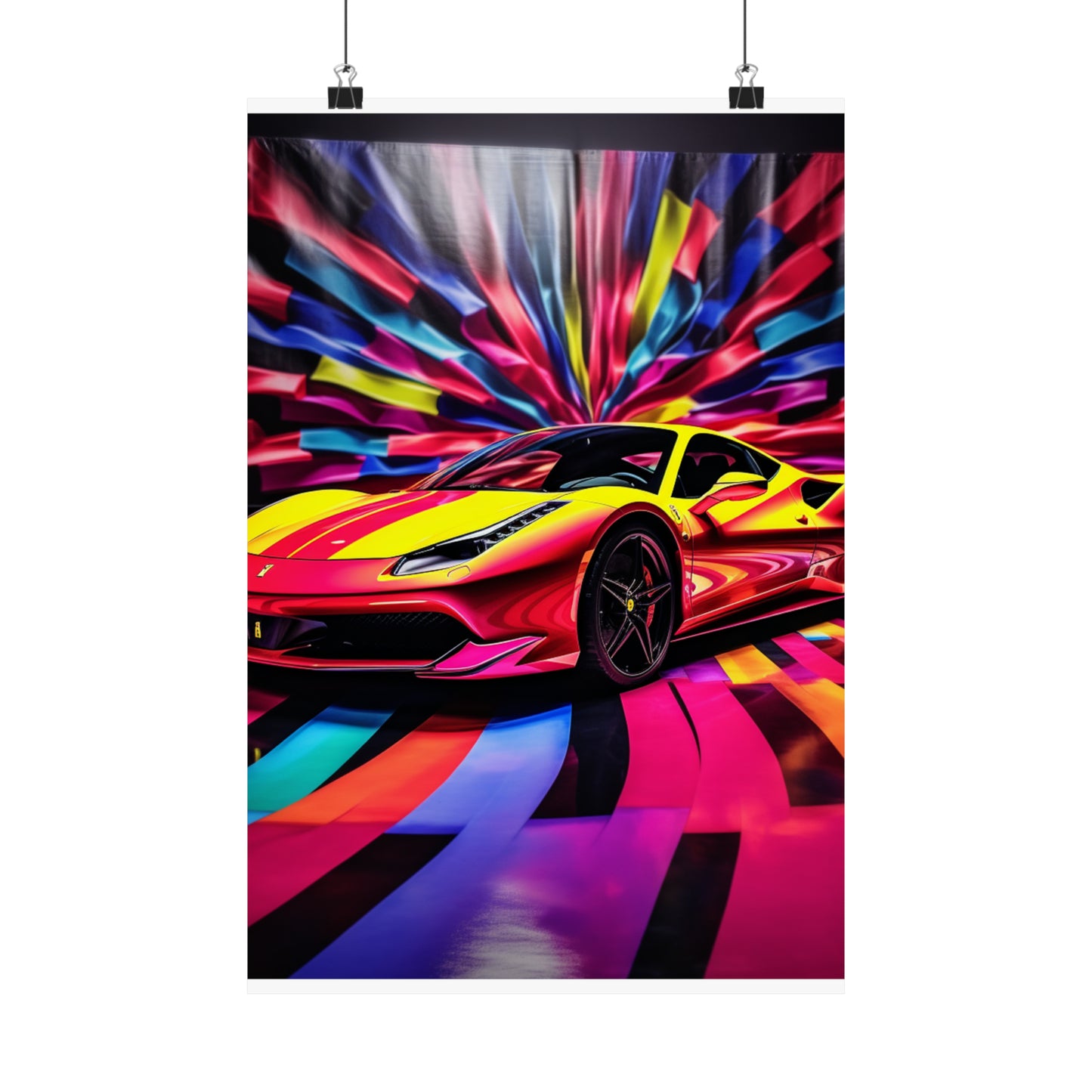 Premium Matte Vertical Posters Macro Flag Ferrari 3