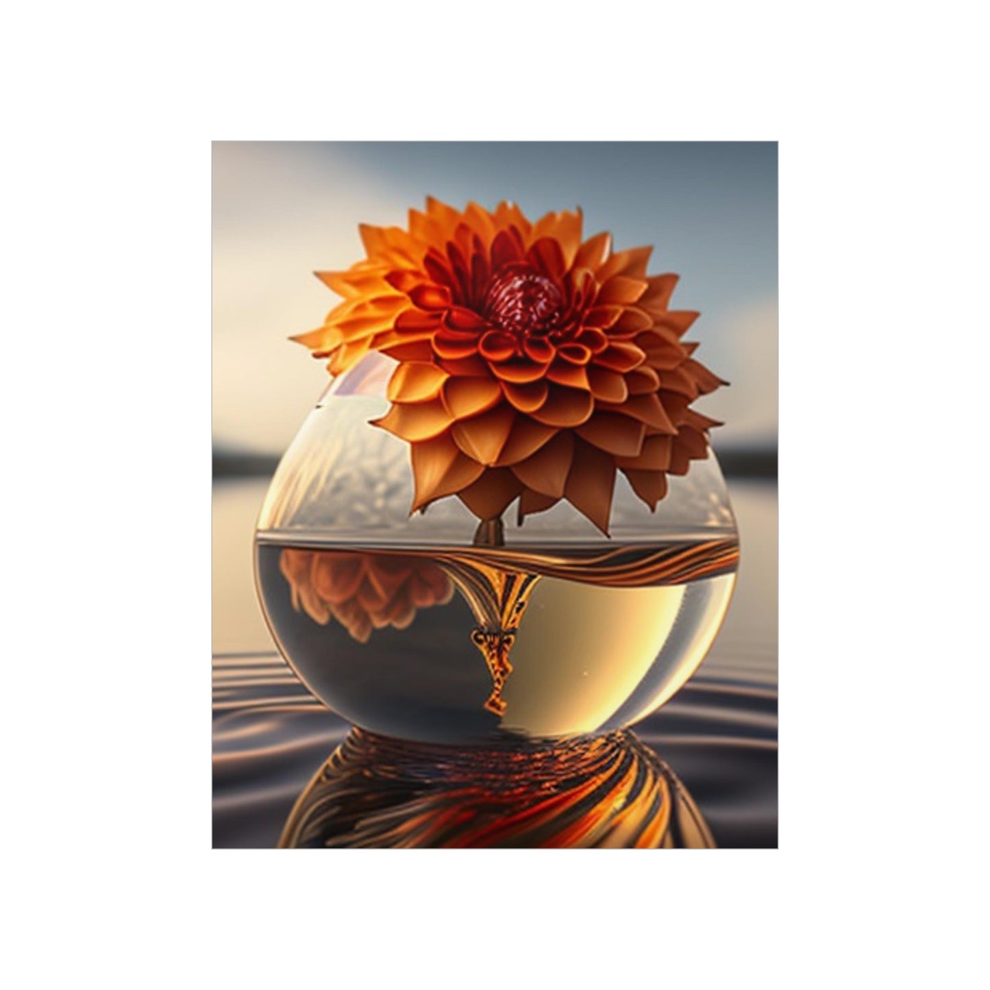 Premium Matte Vertical Posters Dahlia Orange 1