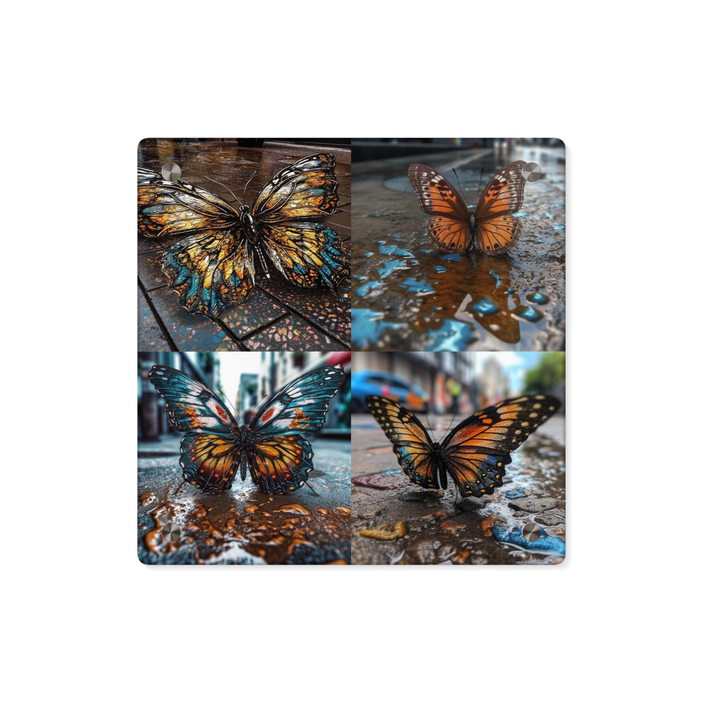 Acrylic Wall Art Panels Water Butterfly Street 5