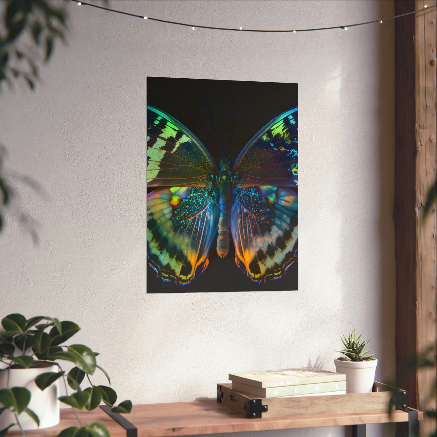 Premium Matte Vertical Posters Neon Butterfly Flair 4