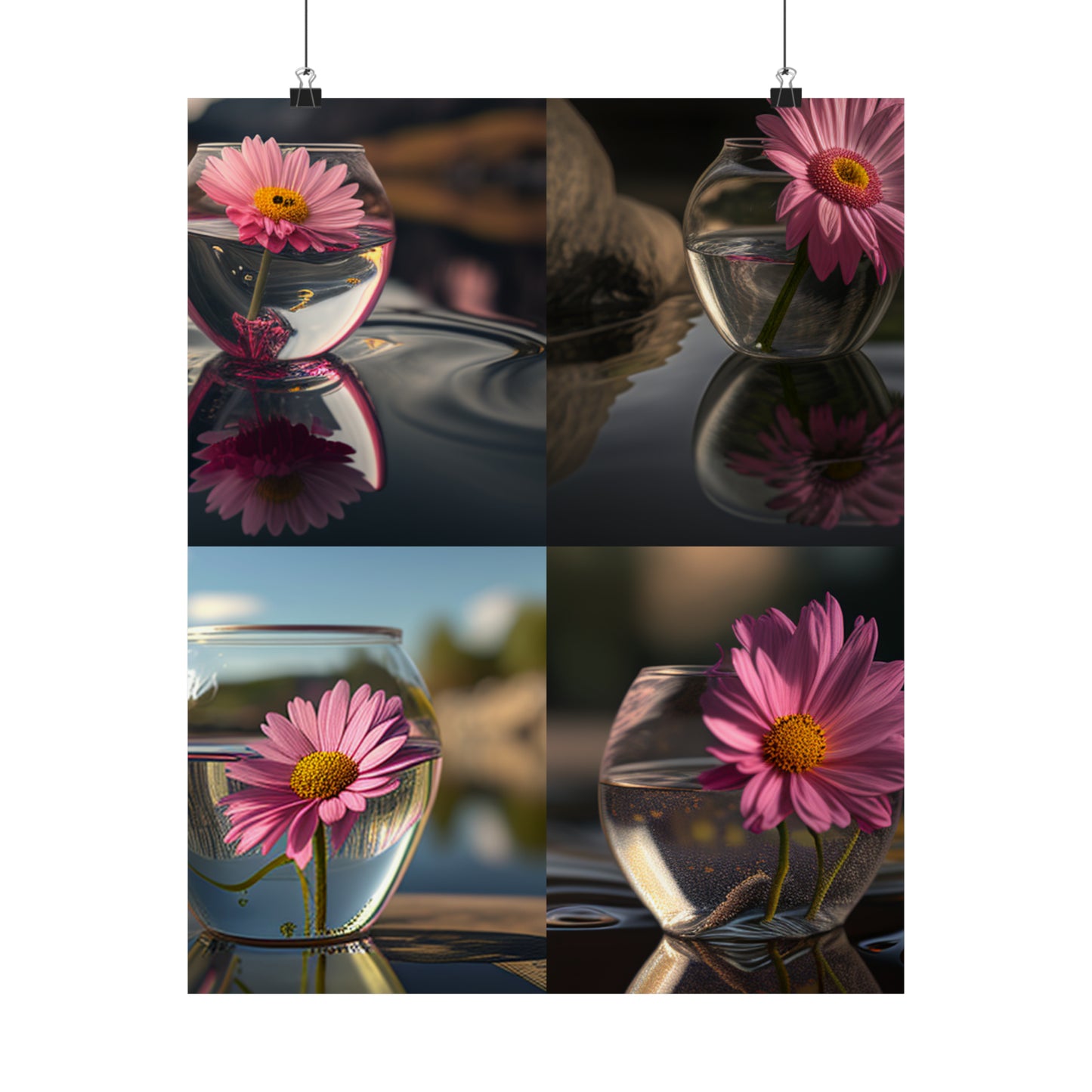 Premium Matte Vertical Posters Pink Daisy 5