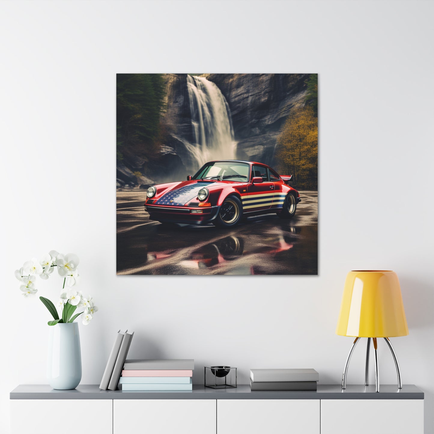 Canvas Gallery Wraps American Flag Porsche Abstract 1